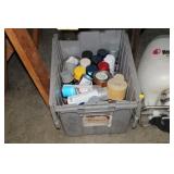 TOTE OF VARIOUS SPRAY PAINT,SOME PARTIALS