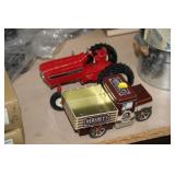 TOY TRACTOR & HERSHEYS TRUCK