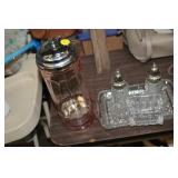 GLASS STRAW HOLDER,SALT/PEPPER,TRAY