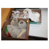 2 BOXES DECOR & GLASS SHADES