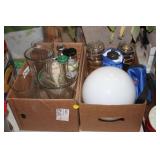 2 BOXES OF GLASSWARE,ETC