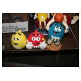 2 M&M CANISTERS & FIGURE