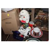 LOT OF COCA COLA ITEMS & DOLPHIN FIGURE