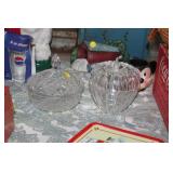 2 CRYSTAL CANDY DISHES