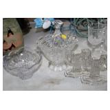 LOT OF GLASSWARE,CRYSTAL,ETC