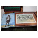 METAL GOLF SIGN & GOLF FRAMED PRINT