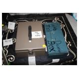 2 METAL BOXES & GARDEN FLAG