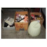 3 BOXES OF MISC & HAIR DRYER