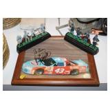 CIVIL WAR FIGURES & SIGNED RACE CAR PRINT