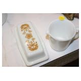 VINTAGE BUTTER DISH & PITCHER