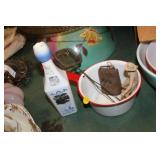 VINTAGE ENAMEL PAN,ETC