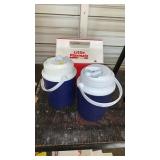 2 water coolers & igloo cooler