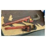 TWO PIPE WRENCHES