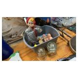 VINTAGE DOLLS, GLASS INSULATORS