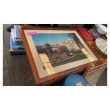 UNION PACIFIC RAILROAD FRAMED AD, 39x29"