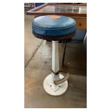 VINTAGE ENAMEL/BRASS DRUG STORE STOOL