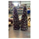TWO 19" TALL CHRISTMAS TREE DECOR