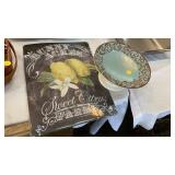 LEMON METAL SIGN, DESSERT STAND