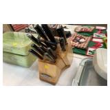 FARBERWARE KNIVES WITH BLOCK
