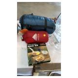 Sleeping bag, camp pillow & mess kit