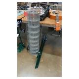 Partial roll of fence & posts