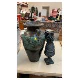Pineapple decor & 19" tall vase