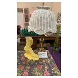 Lamp & boot decor