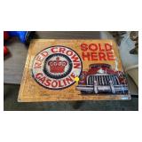 RED CROWN METAL SIGN