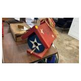 RED, WHITE, BLUE BIRD HOUSE