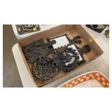 BOX OF CAST IRON DECOR PIECES