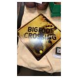 Big foot crossing metal sign