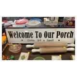 Welcome to our porch metal sign