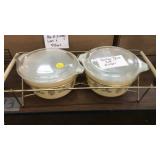Vintage Pyrex set and holder