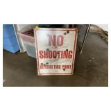 NO SHOOTING METAL SIGN