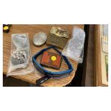 LOT OF BELT BUCKLES, SUNGLASSES