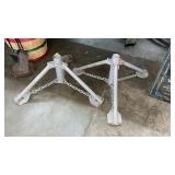 PAIR OF METAL TRIPOD STANDS
