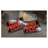 PRIVATE PROPERTY AND CORSENTTA METAL SIGNS