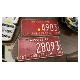 1977 & 1979 MISSISSIPPI LICENSE PLATES