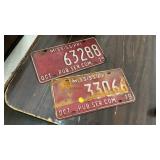 TWO 1979 MISSISSIPPI LICENSE PLATES