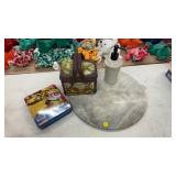 MARBLE CENTERPIECE, TIN, ETC