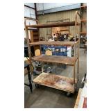 ROLLING METAL SHELF, 46x20x72" tall