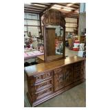 DRESSER AND MIRROR, 74x19x83" tall