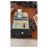 Adding machine, walkie talkies & microphone