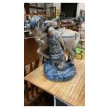 BLUE AND WHITE HORSE AND RIDER