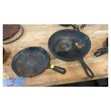 TWO CAST IRON SKILLETS