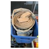 Tote of fire hose &!gutter pieces