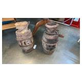 PAIR OF WAGON WHEEL HUBS