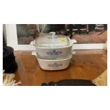 TWO CORNINGWARE DISHES WITH LIDS
