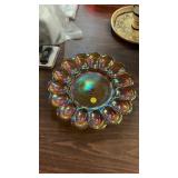 Carnival glass egg plate