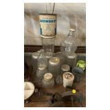 Lot of old jars & tin